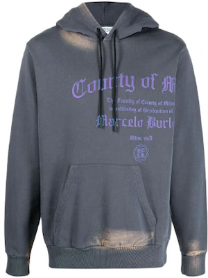 Marcelo Burlon SS21 Logo Print Bleached Hoodie Lelaki Kelabu. CMBB007R21FLE0054935 Buy Marcelo Burlon SS21 Logo Print Bleached Hoodie Lelaki Kelabu. CMBB007R21FLE0054935