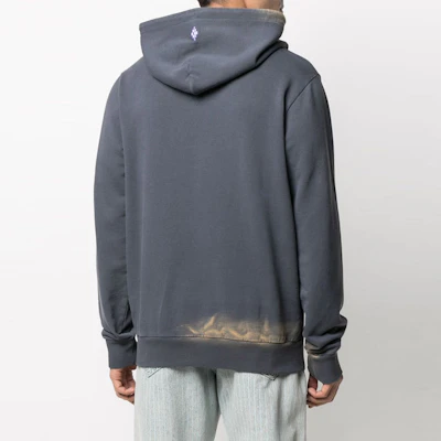 Marcelo Burlon SS21 Logo Print Bleached Hoodie Lelaki Kelabu. CMBB007R21FLE0054935 Shop Marcelo Burlon SS21 Logo Print Bleached Hoodie Lelaki Kelabu. CMBB007R21FLE0054935