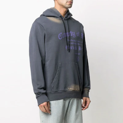 Marcelo Burlon SS21 Logo Print Bleached Hoodie Lelaki Kelabu. CMBB007R21FLE0054935 Purchase Marcelo Burlon SS21 Logo Print Bleached Hoodie Lelaki Kelabu. CMBB007R21FLE0054935