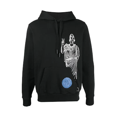 Marcelo Burlon SS21 Skull Printed Hoodie Black Fashion. CMBB007R21FLE0061001