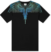 Marcelo Burlon SS21 Wing Print Black Short Sleeve T-Shirt . CMAA018R21JER0011069 Marcelo Burlon SS21 Wing Print Black Short Sleeve T-Shirt . CMAA018R21JER0011069