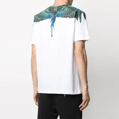 Camiseta Blanca de Manga Corta Marcelo Burlon SS21 Estampado de Alas. CMAA018R21JER0010169 Purchase Camiseta Blanca de Manga Corta Marcelo Burlon SS21 Estampado de Alas. CMAA018R21JER0010169