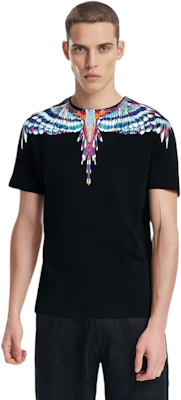 Marcelo Burlon SS21 翅膀棉質短袖T恤 男 黑色翅膀印花短袖上衣 CMAA018S21JER0011040 Details for Marcelo Burlon SS21 翅膀棉質短袖T恤 男 黑色翅膀印花短袖上衣 CMAA018S21JER0011040