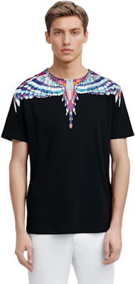 Marcelo Burlon SS21 翅膀棉質短袖T恤 男 黑色翅膀印花短袖上衣 CMAA018S21JER0011040 Cheap Marcelo Burlon SS21 翅膀棉質短袖T恤 男 黑色翅膀印花短袖上衣 CMAA018S21JER0011040