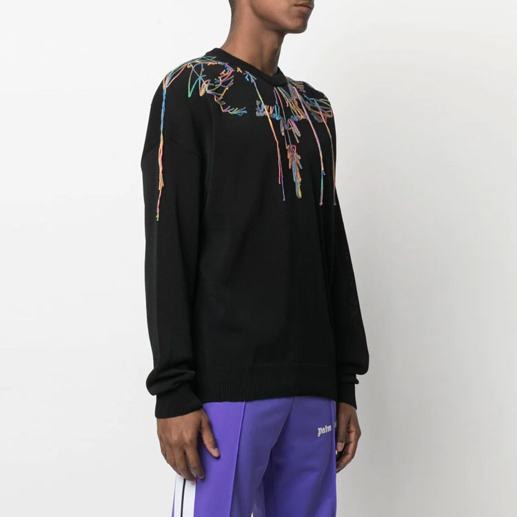 Purchase マルセロバーロン SS21 ウィングプリント 長袖クルーネックスウェット ブラック メンズ CMHE033S21KNI0011084