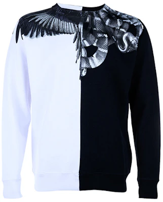 马塞洛·伯伦 SS21 阴阳蛇翼印花黑白圆领卫衣 CMBA009R196300201091 Order 马塞洛·伯伦 SS21 阴阳蛇翼印花黑白圆领卫衣 CMBA009R196300201091