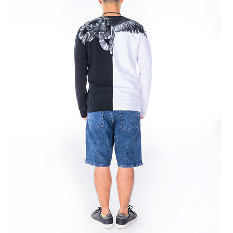 Shop 马塞洛·伯伦 SS21 阴阳蛇翼印花黑白圆领卫衣 CMBA009R196300201091