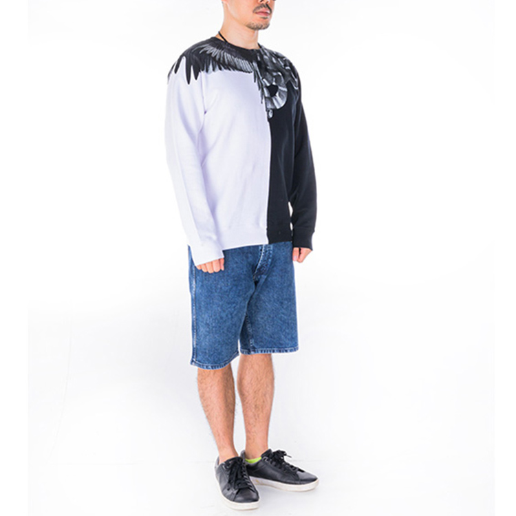 Purchase 马塞洛·伯伦 SS21 阴阳蛇翼印花黑白圆领卫衣 CMBA009R196300201091