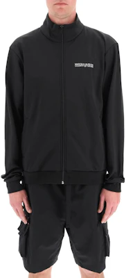 Chaqueta Negra de Marcelo Burlon SS22 con Cuello Alto y Mangas Largas Estampadas Moda CMBD007C99JER001100 Lookbook Chaqueta Negra de Marcelo Burlon SS22 con Cuello Alto y Mangas Largas Estampadas Moda CMBD007C99JER001100