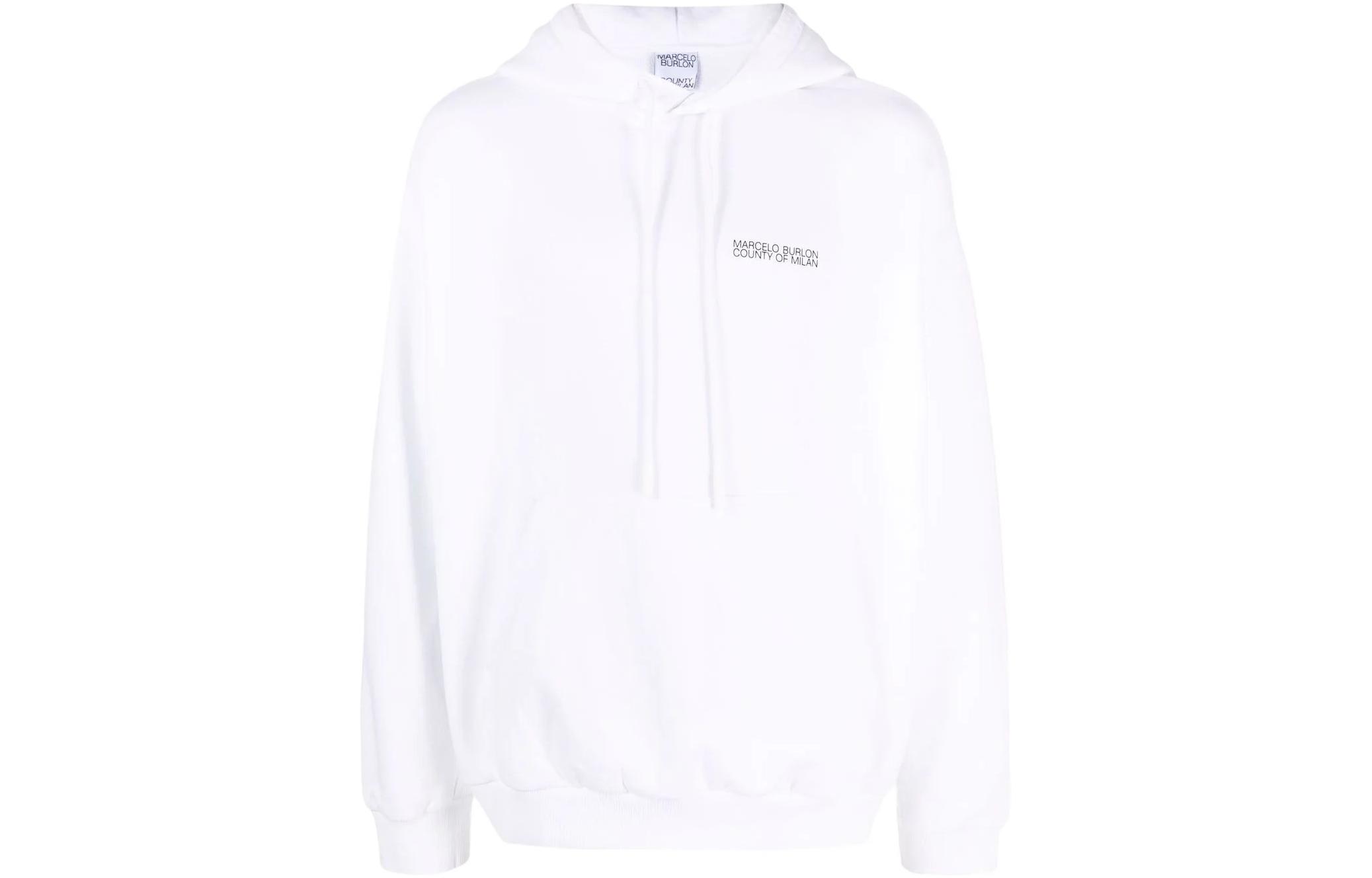 Marcelo Burlon SS22 Drawstring Hoodie Black () CMBB007S22FLE0061084