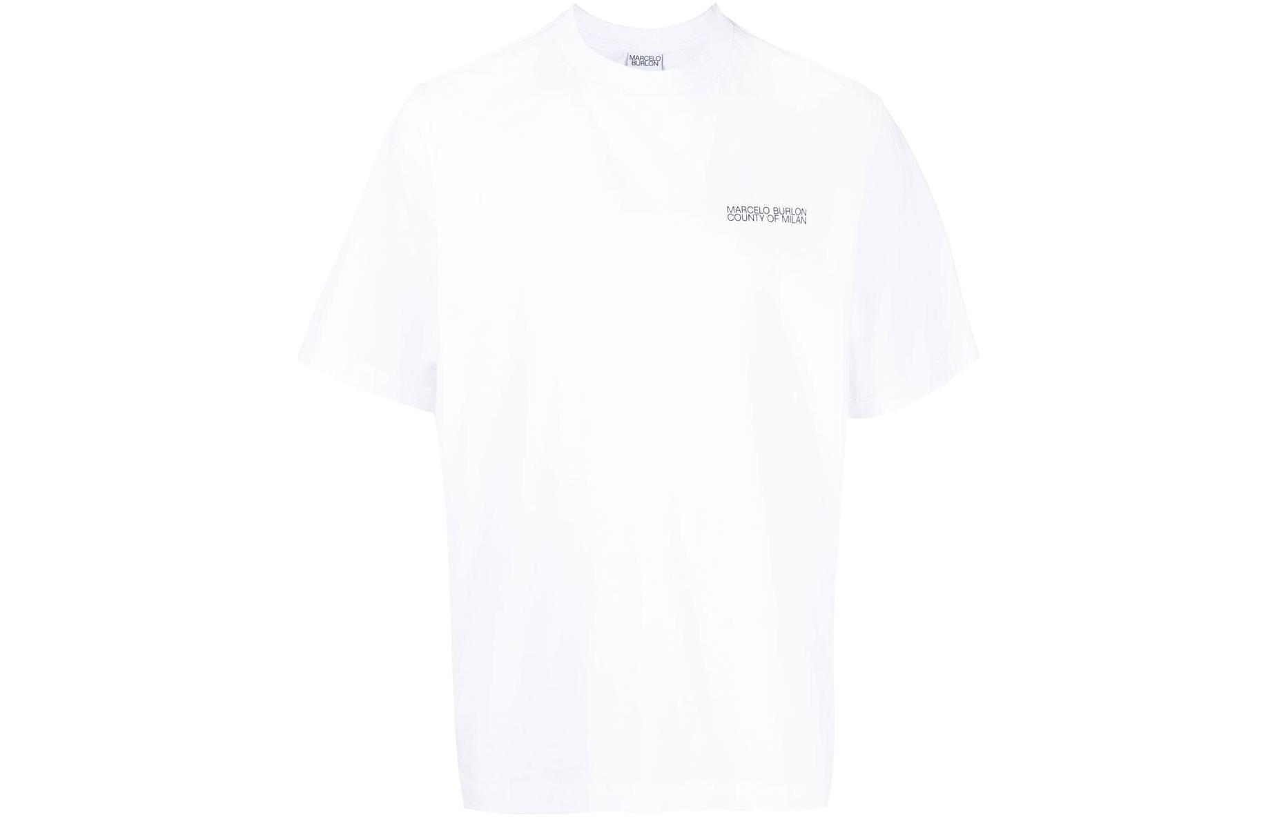 Marcelo Burlon SS22 Cross Logo Print White Short Sleeve  T-Shirt. CMAA054C99JER0010110 圖 2