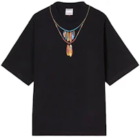Marcelo Burlon SS22 Feather Necklace Graphic Tee Black T-Shirt CMAA054S22JER0051025 Marcelo Burlon SS22 Feather Necklace Graphic Tee Black T-Shirt CMAA054S22JER0051025