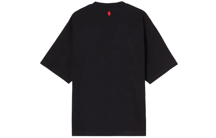 Lookbook Camiseta Negra Marcelo Burlon SS22 con Gráfico de Collar de Plumas CMAA054S22JER0051025