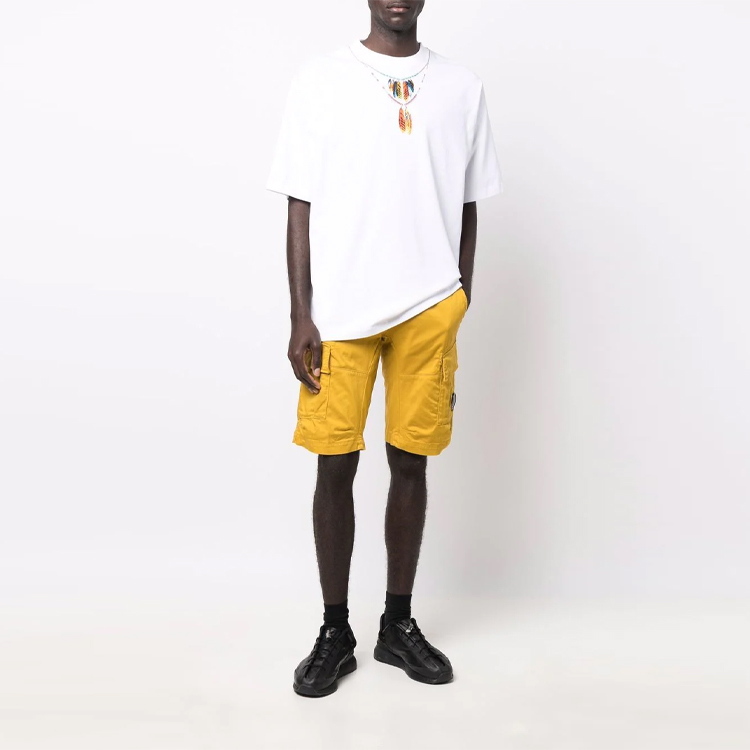 Lookbook Marcelo Burlon SS22 羽毛項鍊印花白色圓領短袖休閒T恤 CMAA054S22JER0050125