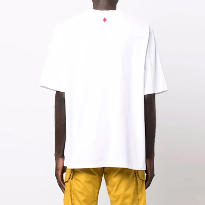 Marcelo Burlon SS22 羽毛項鍊印花白色圓領短袖休閒T恤 CMAA054S22JER0050125 Shop Marcelo Burlon SS22 羽毛項鍊印花白色圓領短袖休閒T恤 CMAA054S22JER0050125