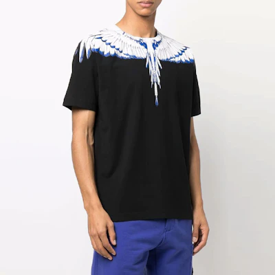 Marcelo Burlon SS22 男款黑色翅膀圖案短袖T恤 CMAA018C99JER0011001 Shop Marcelo Burlon SS22 男款黑色翅膀圖案短袖T恤 CMAA018C99JER0011001