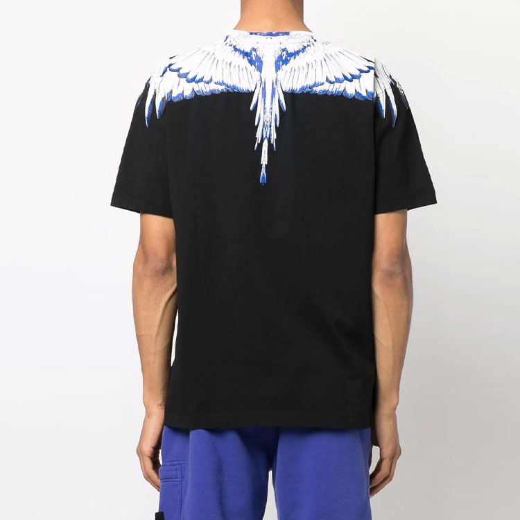 Purchase Marcelo Burlon SS22 男款黑色翅膀圖案短袖T恤 CMAA018C99JER0011001