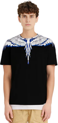 Marcelo Burlon SS22 男款黑色翅膀圖案短袖T恤 CMAA018C99JER0011001 Sizing Marcelo Burlon SS22 男款黑色翅膀圖案短袖T恤 CMAA018C99JER0011001