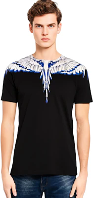 Marcelo Burlon SS22 男款黑色翅膀圖案短袖T恤 CMAA018C99JER0011001 Cheap Marcelo Burlon SS22 男款黑色翅膀圖案短袖T恤 CMAA018C99JER0011001