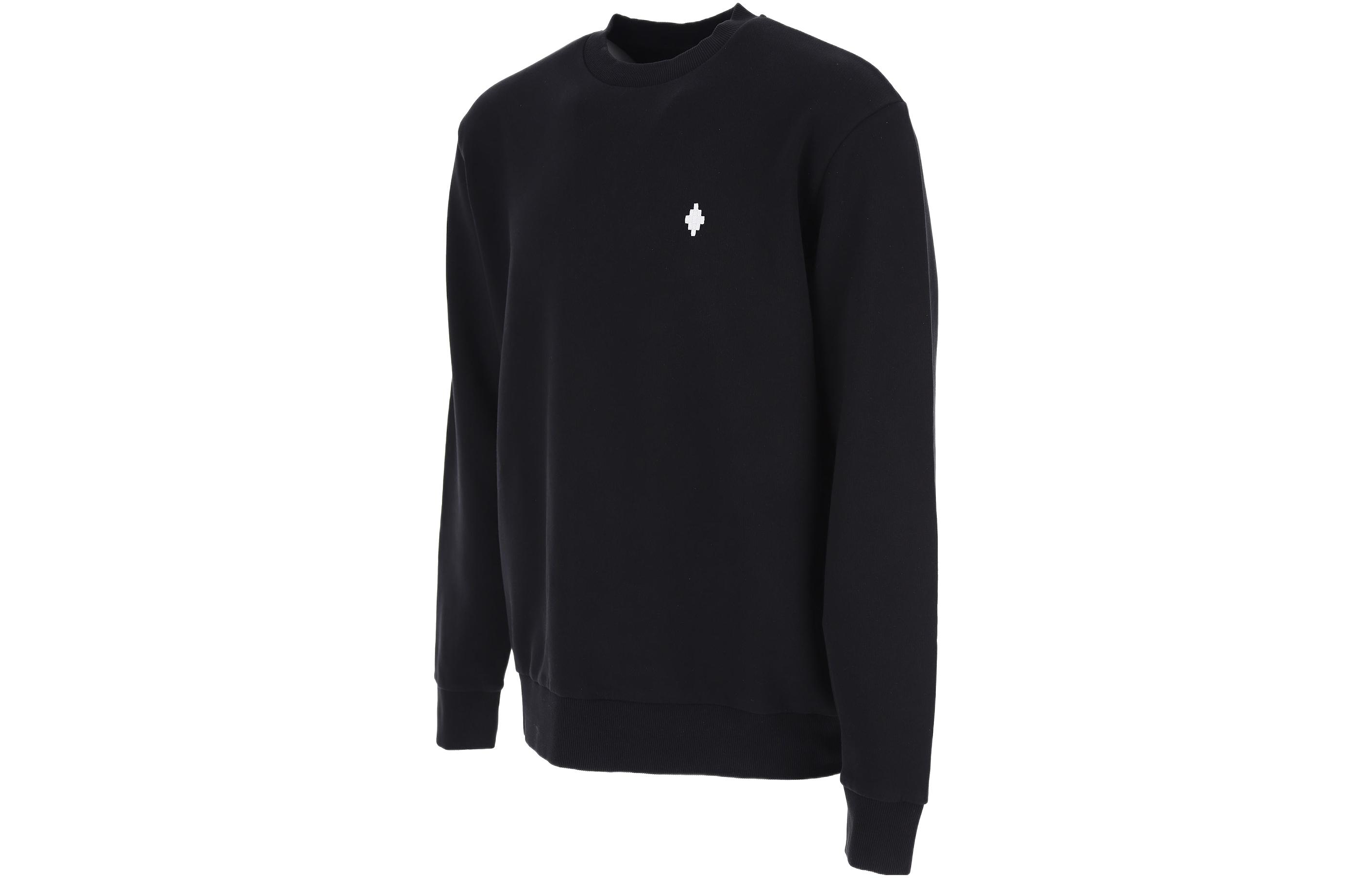 Shop Sudadera Negra Hombre Marcelo Burlon SS22 Estampada Manga Larga Crewneck CMBA009C99FLE0021001