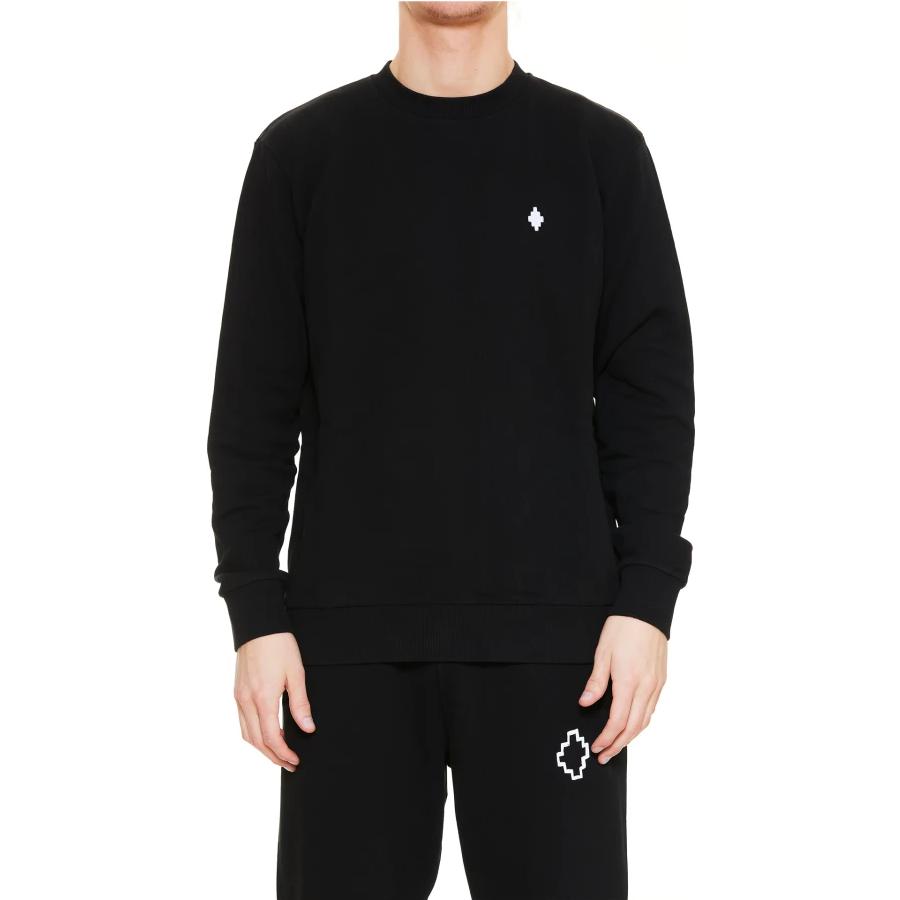 Details for Sudadera Negra Hombre Marcelo Burlon SS22 Estampada Manga Larga Crewneck CMBA009C99FLE0021001