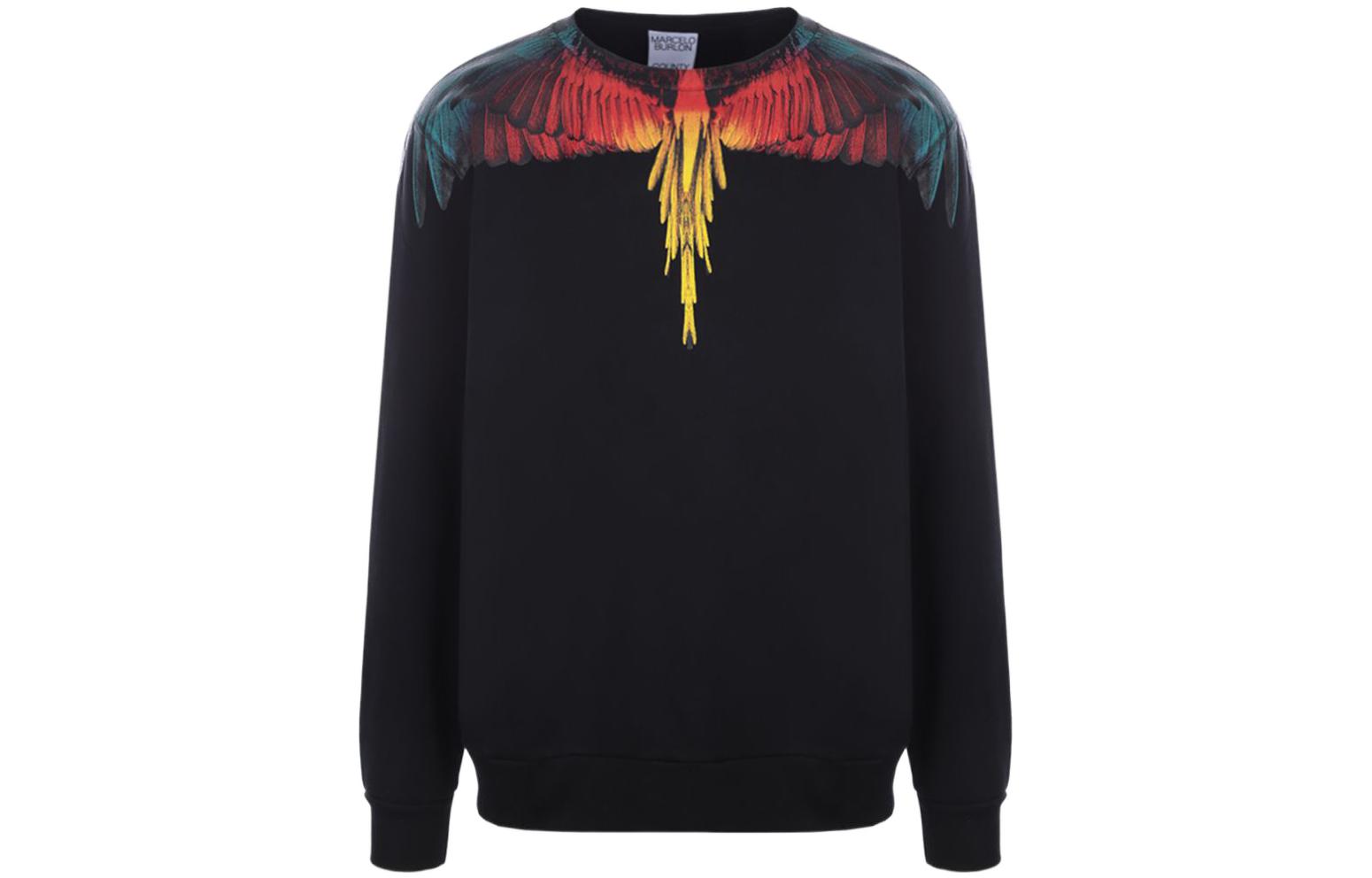 Marcelo Burlon SS22 Tempera Cross Print Crewneck Sweatshirt Blue Menswear CMBA009S22FLE0044801