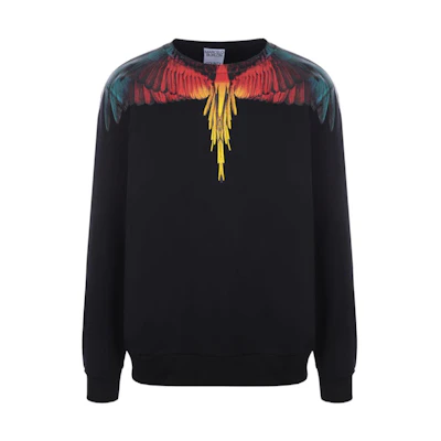 Marcelo Burlon SS22 Tempera Cross Print Crewneck Sweatshirt Blue Menswear CMBA009S22FLE0044801
