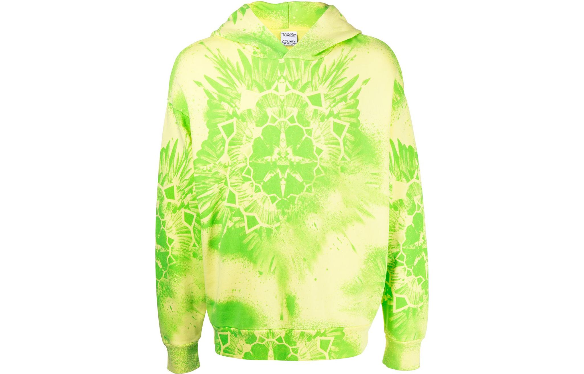 Marcelo Burlon SS22 White Applique Pullover Hoodie Fashion CMBB103S22FLE0010130