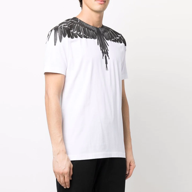 Shop Marcelo Burlon SS22 白色翅膀印花短袖 T 恤 男款 CMAA018C99JER0010110