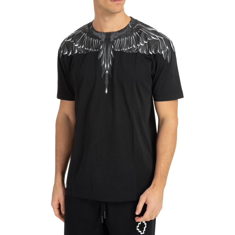 Marcelo Burlon SS22 Wing Print Casual T-Shirt Black Men. CMAA018C99JER0011010 圖 6