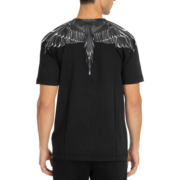Marcelo Burlon SS22 Wing Print Casual T-Shirt Black Men. CMAA018C99JER0011010 圖 7