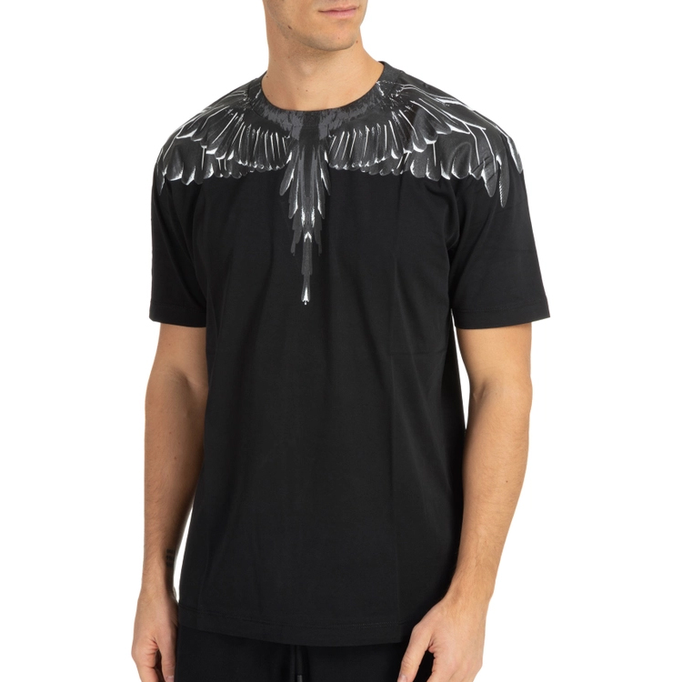 Marcelo Burlon SS22 Wing Print Casual T-Shirt Black Men. CMAA018C99JER0011010 圖 8