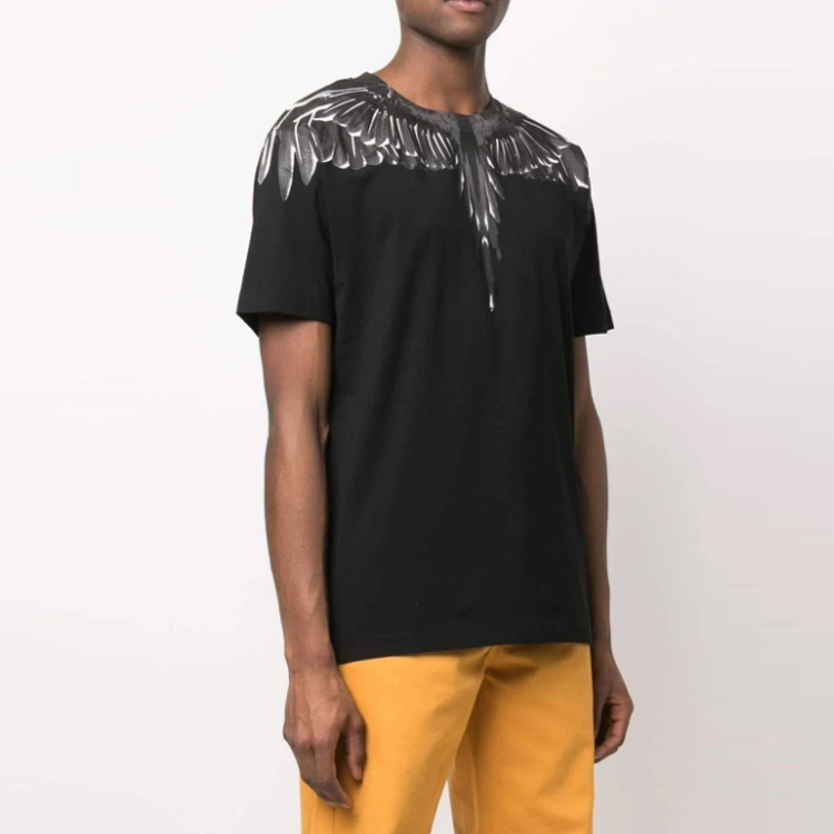 Marcelo Burlon SS22 Wing Print Casual T-Shirt Black Men. CMAA018C99JER0011010 圖 9