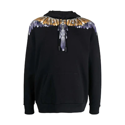 Marcelo Burlon SS22 Wing Print Pullover Hoodie Orange () CMBB007S22FLE0012001