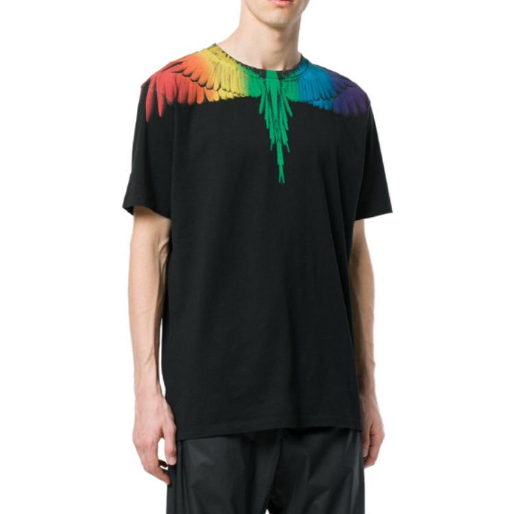 Shop Marcelo Burlon SS23 黑色動物印花圓領T恤 CMAA018-S18001007