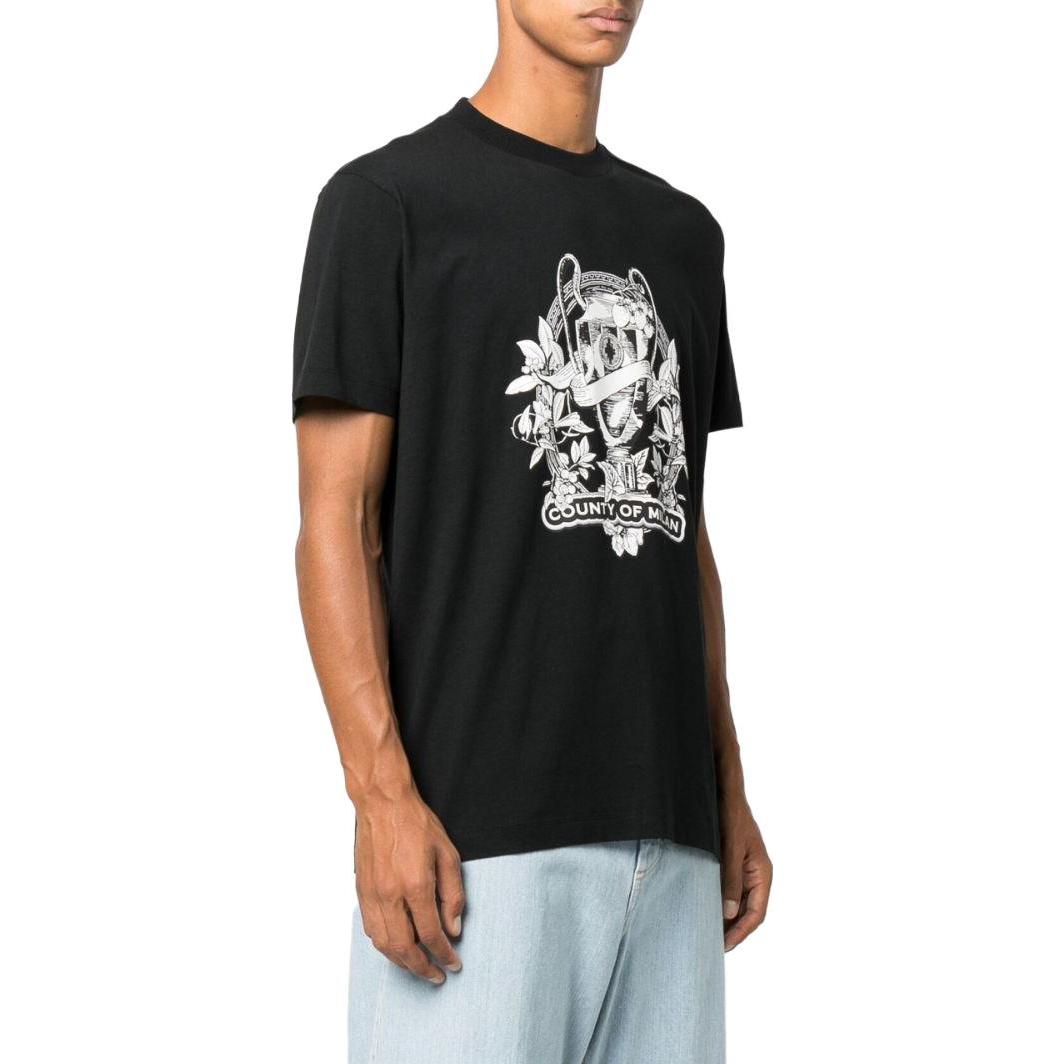 Lookbook Marcelo Burlon SS23 黑色Crewneck標誌印花短袖T恤 CMAA018F22JER0091001