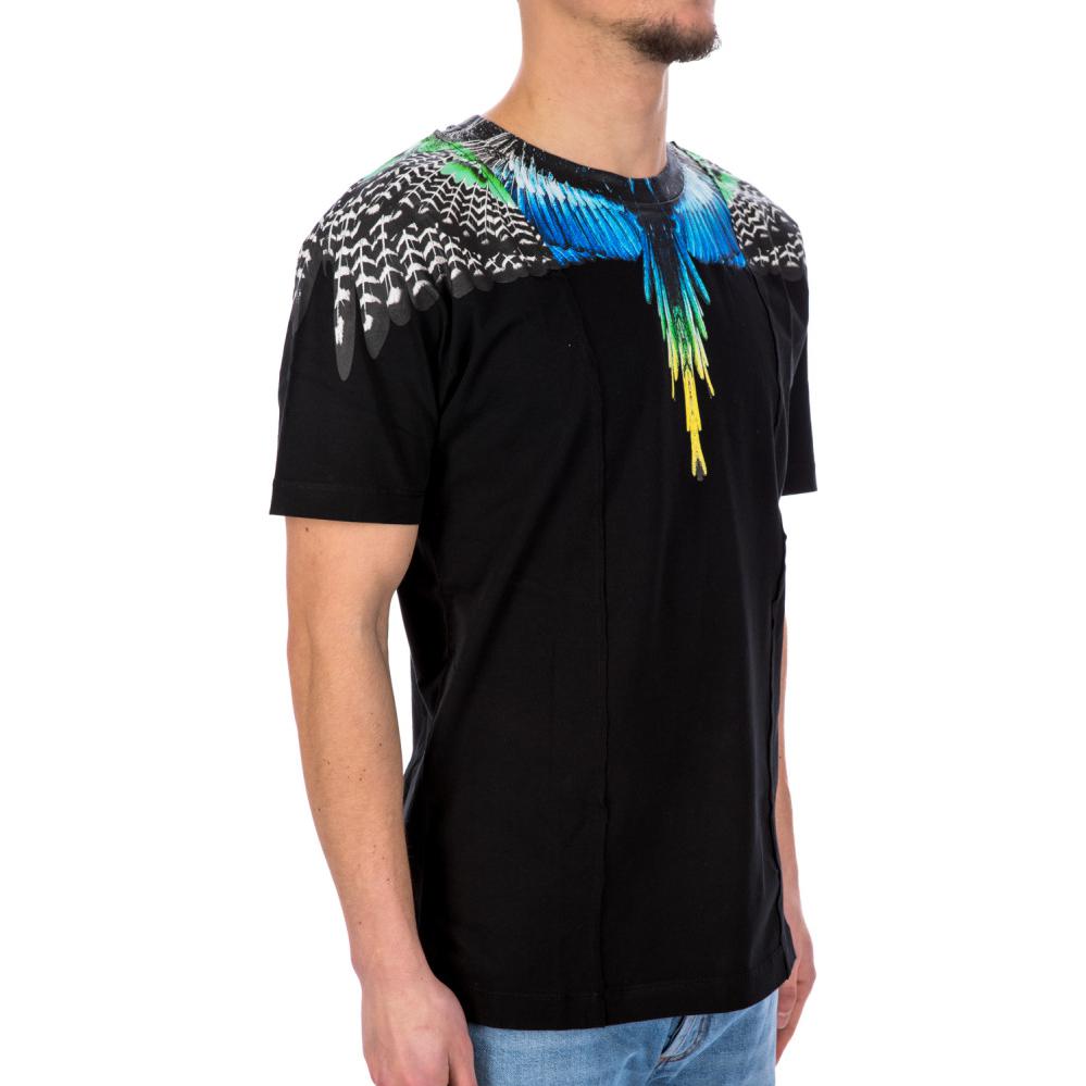 Lookbook Marcelo Burlon SS23 黑色圖案印花休閒圓領T恤 CMAA018S23JER0061009