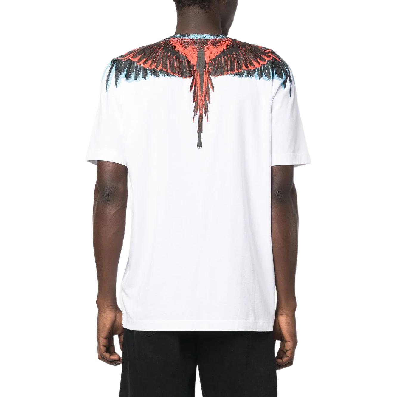 Shop Marcelo Burlon SS23 Icon翅膀圖案短袖T恤 白色 CMAA018S23JER0010125