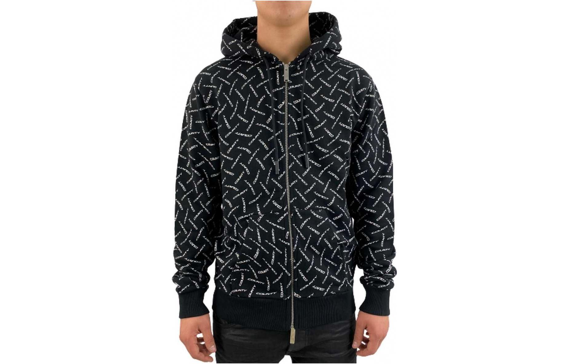Marcelo Burlon SS23 Black Printed Pattern Hoodie Fashion CMBB040S19991027-8801