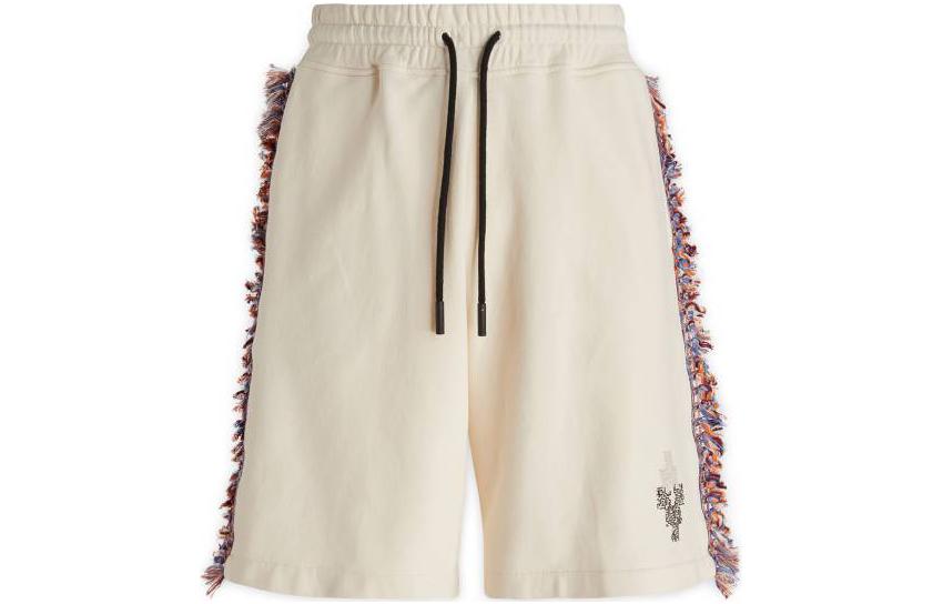 Marcelo Burlon SS23 Distressed Edge Casual Shorts Men’s Off-White CMCI010S23FLE0030420
