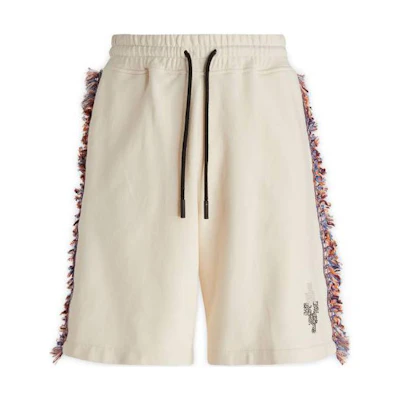 Marcelo Burlon SS23 Distressed Edge Casual Shorts Men’s Off-White CMCI010S23FLE0030420