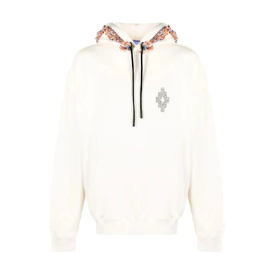 Marcelo Burlon SS23 Front Print Hoodie White Pullover Long Sleeve CMBB007S22FLE0080120