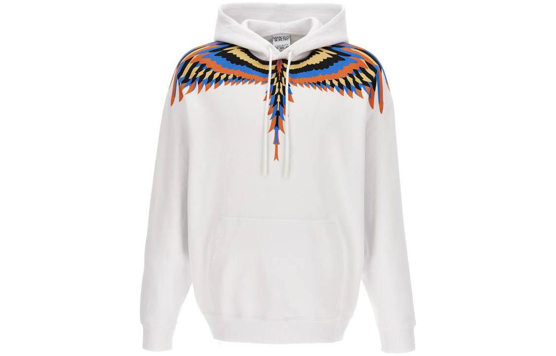 Marcelo Burlon SS23 Graphic Print Long Hooded Jacket Black CMEB042F22FAB001-1028