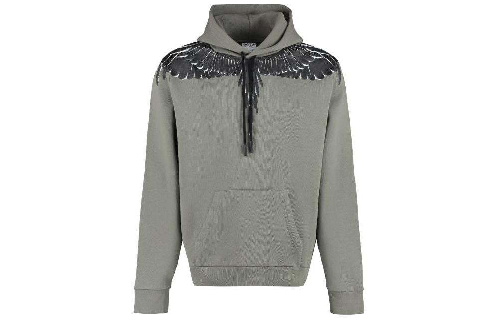 Marcelo Burlon SS23 Icon Wings Hoodie Black Wing Graphic Drawstring Design CMBB007S23FLE0011025