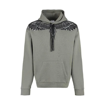 Marcelo Burlon SS23 Icon Wings Hoodie Black Wing Graphic Drawstring Design CMBB007S23FLE0011025