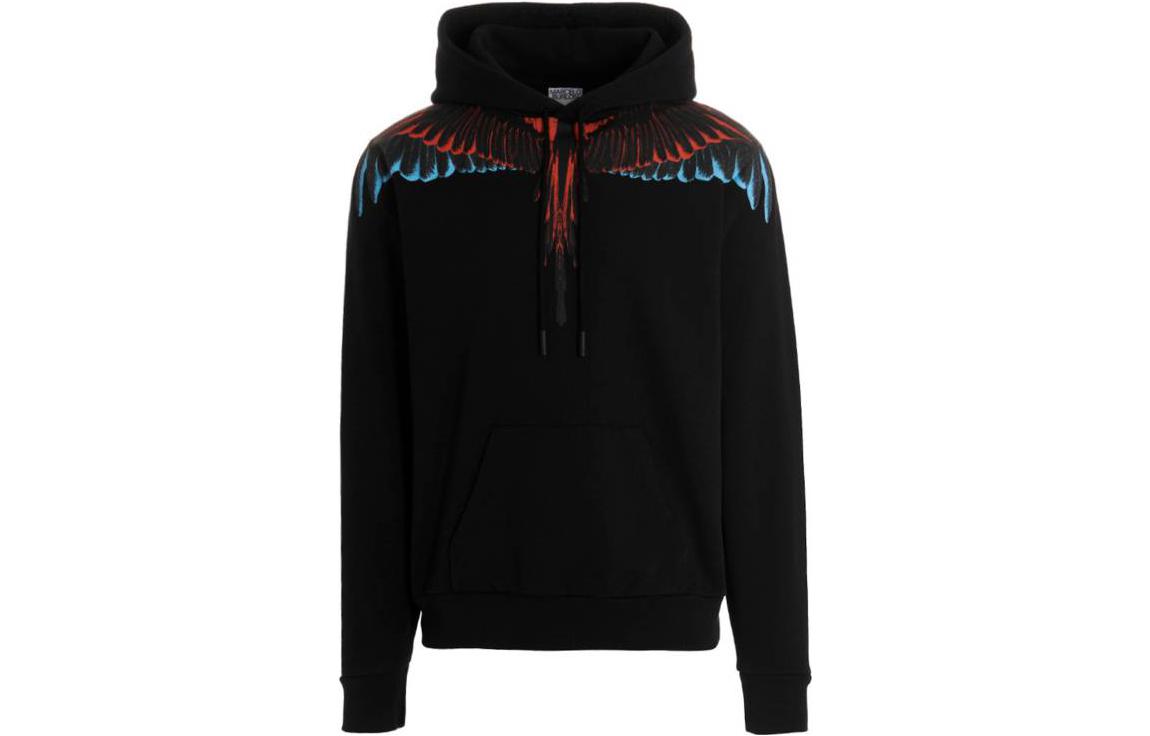 Marcelo Burlon SS23 Icon Wings Hoodie White Wing Print Drawstring CMBB007S23FLE0030130