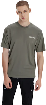 Marcelo Burlon SS23 字母Logo印花橄欖綠休閒T恤 CMAA054C99JER0015601 4