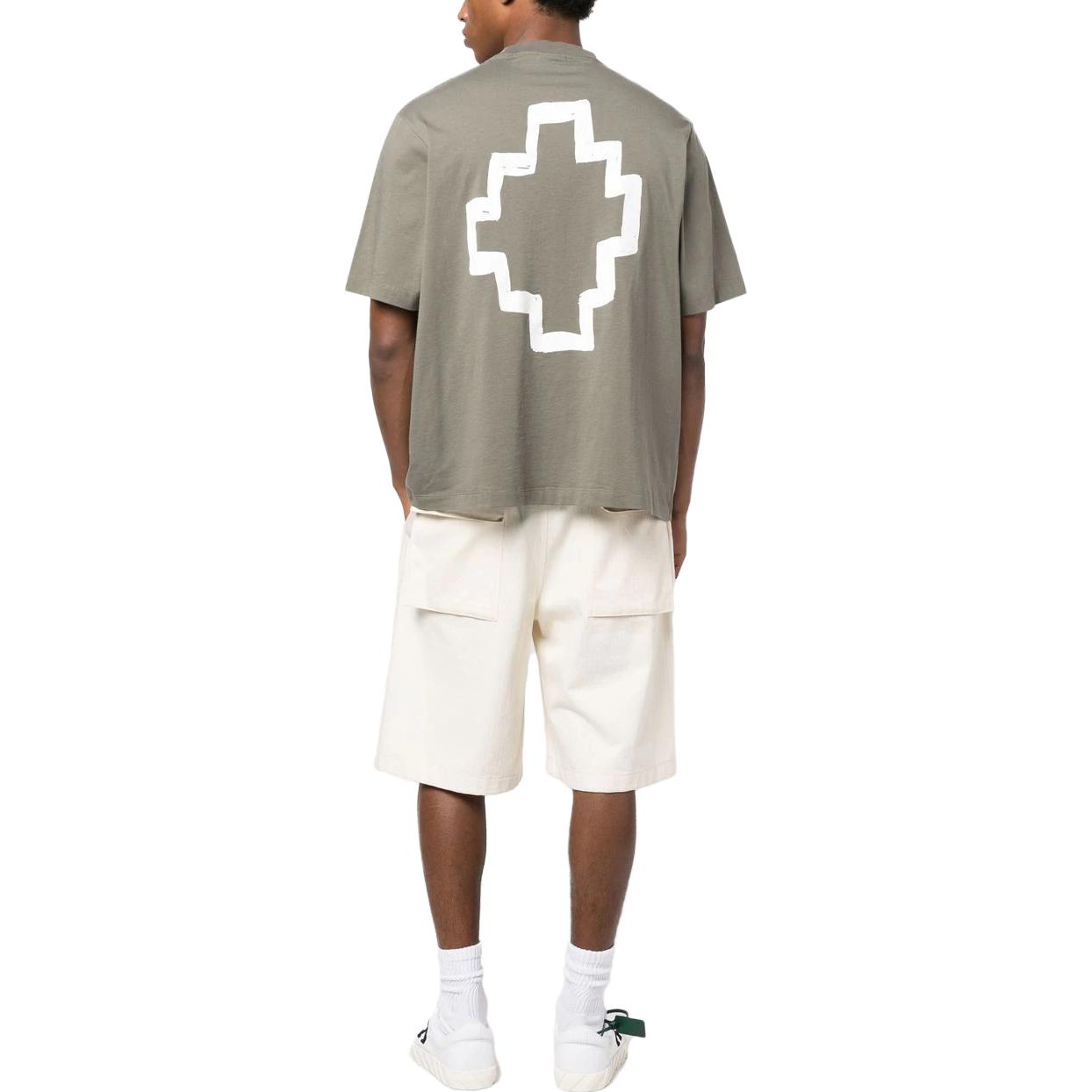 Purchase Marcelo Burlon SS23 字母Logo印花橄欖綠休閒T恤 CMAA054C99JER0015601