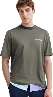 Marcelo Burlon SS23 字母Logo印花橄欖綠休閒T恤 CMAA054C99JER0015601 1