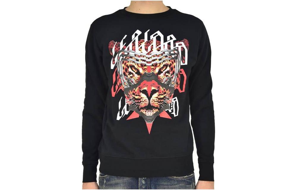 Marcelo Burlon SS23 Pattern Print Pullover Hoodie Unisex Black CMBB106S23FLE0011020